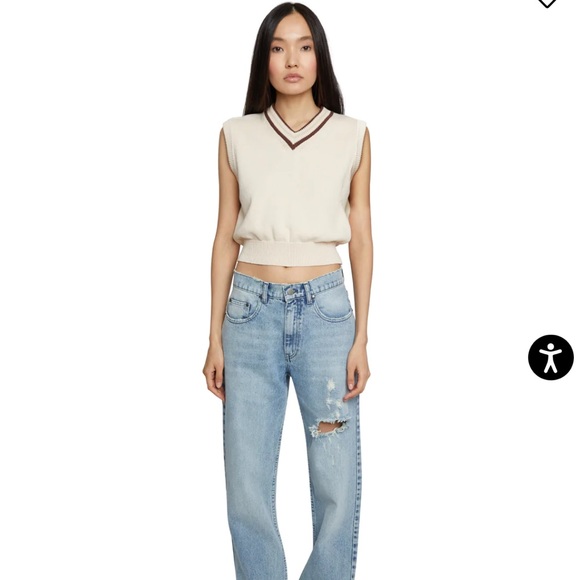 Danielle Guizio Jersey Knit Varsity Sweater Vest - Picture 3 of 6